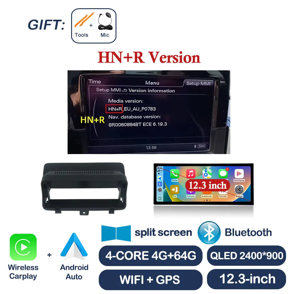 Car Stereo with Apple CarPlay & Android Auto, Compatible with Audi Q3 (2013-2018)