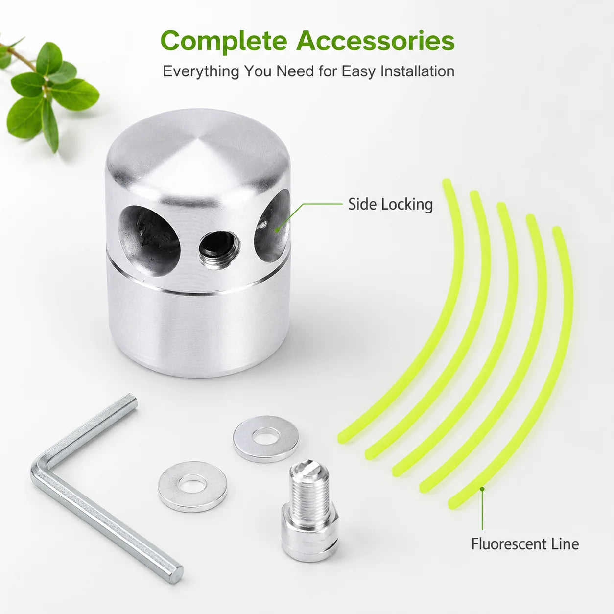 1Pc Aluminum Alloy Trimmer Head, Cylindrical Grass Cutter Head, 1in Hole, Steel Wire Ropes, Lawn Mower Garden Tool