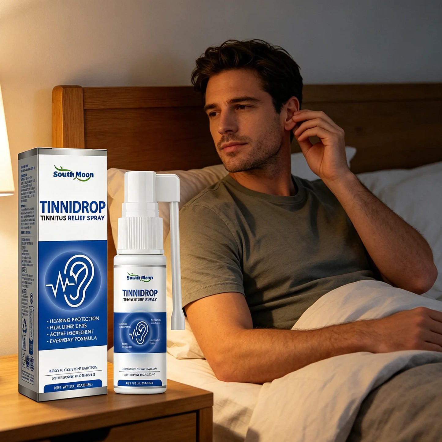 South Moon Tinnidrop Spray Hearing Protection Earwax Cleaning Itchy Earache Relief Ear Health Care Tinnitus Relief Spray 60ml