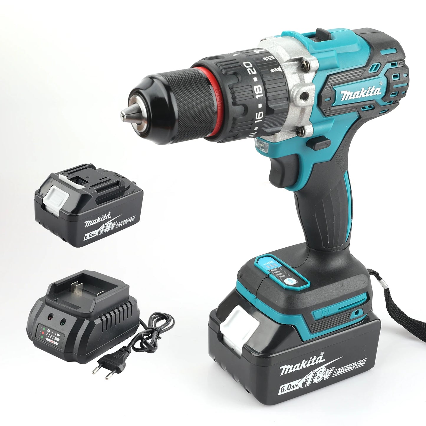 Makita DDF487 18V Brushless Cordless Drill Driver – Lithium Battery Compatible, UK/US/AU/EU Plug