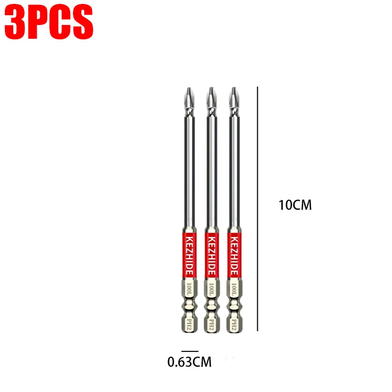 High Magnetic Screwdriver Drill Bit Set Universal Anti-Slip Teeth Phillips Magnetic Electric Screwdriver Set Lengths 25-150mm