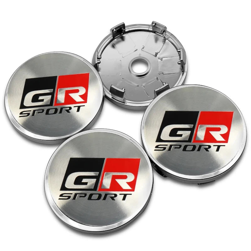 4pcs/set Universal 60mm GR Emblem Car Wheel Center Cap Hub Covers Badge For Camry Innova Fortuner Rav4 Tacoma Yaris Corolla