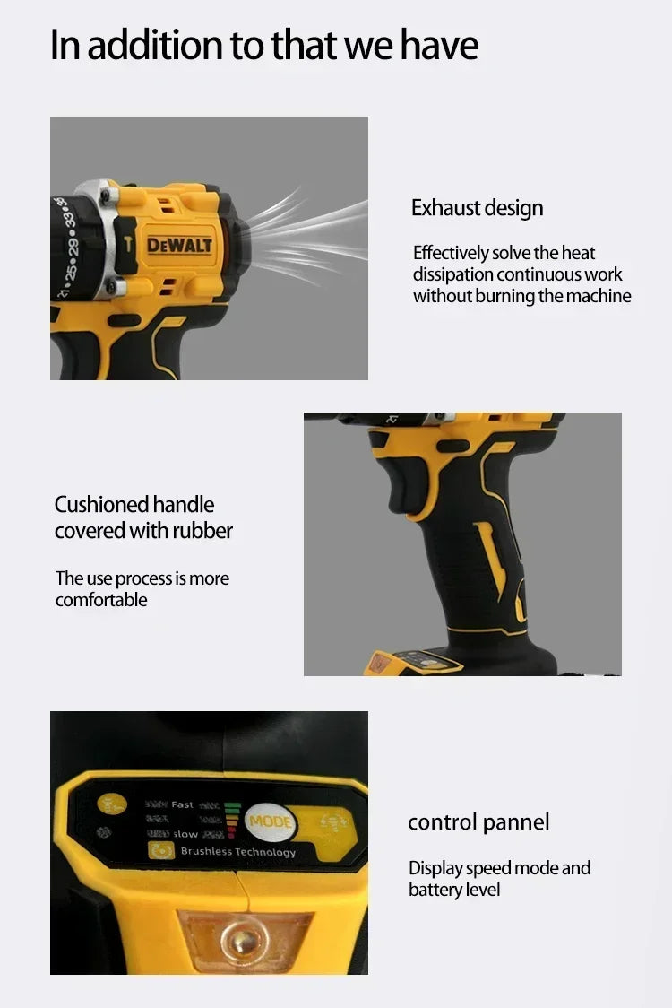 DEWALT DCD805 XR 20V MAX Brushless Hammer Drill Driver Impact Screwdriver Compact High Torque Cordless Tool