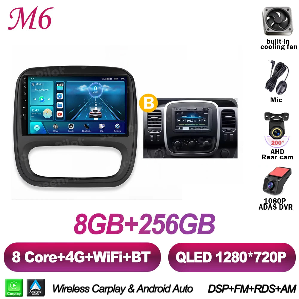 Android Car Radio for Renault Trafic 3 / Opel Vivaro B (2014-2018)