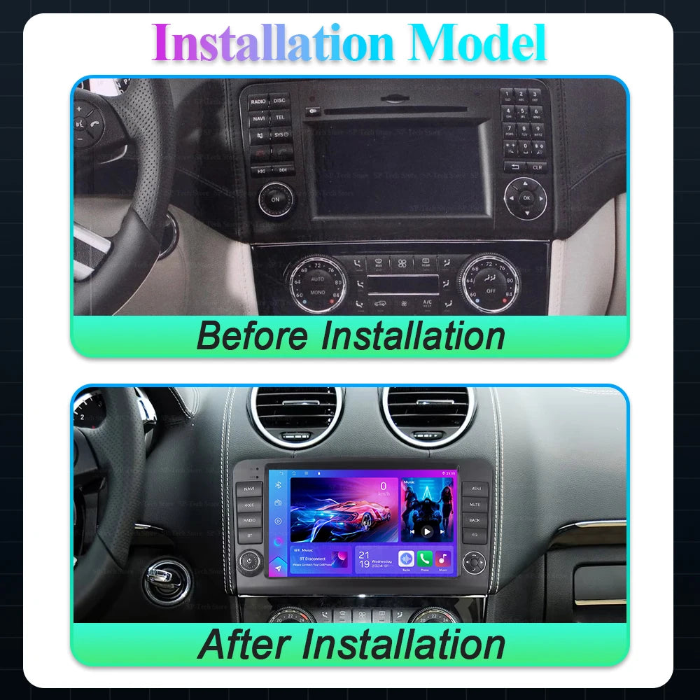 Car Stereo with Apple CarPlay & Android Auto, Compatible with Mercedes-Benz M-Class W164 & GL-Class X164