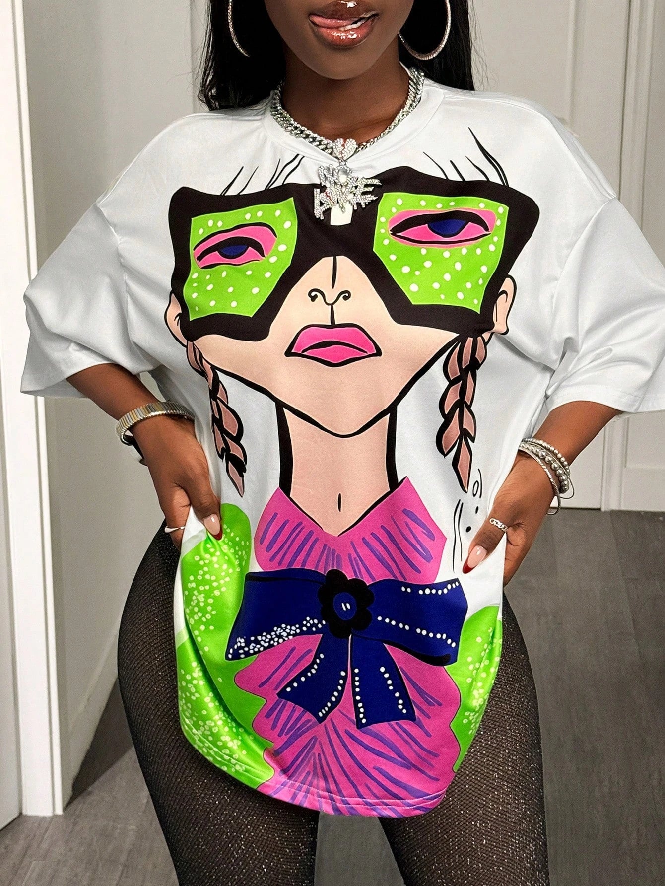 Oversized Graphic T-Shirt for Women — Loose Y2K Street Tee