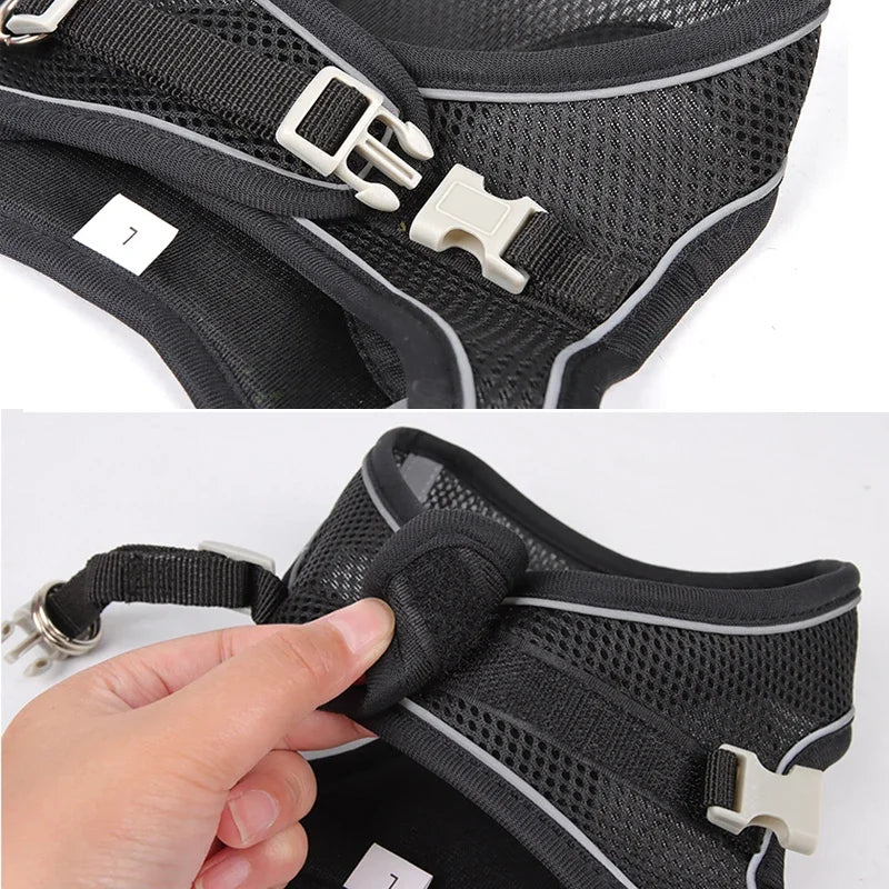 Puppy Harness Set Dog Accessories Adjustable Puppy and Cat Harness Vest French Bulldog Chihuahua Small Dog Collar Pet Leash Dogs