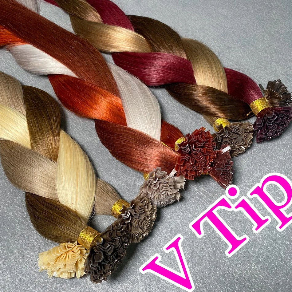 V Tip Human Hair Extension Fusion Hair Silky Straight Dark Brown Pre Bonded V Shape Keratin Hair Vietnamese Remy Hair For Salon