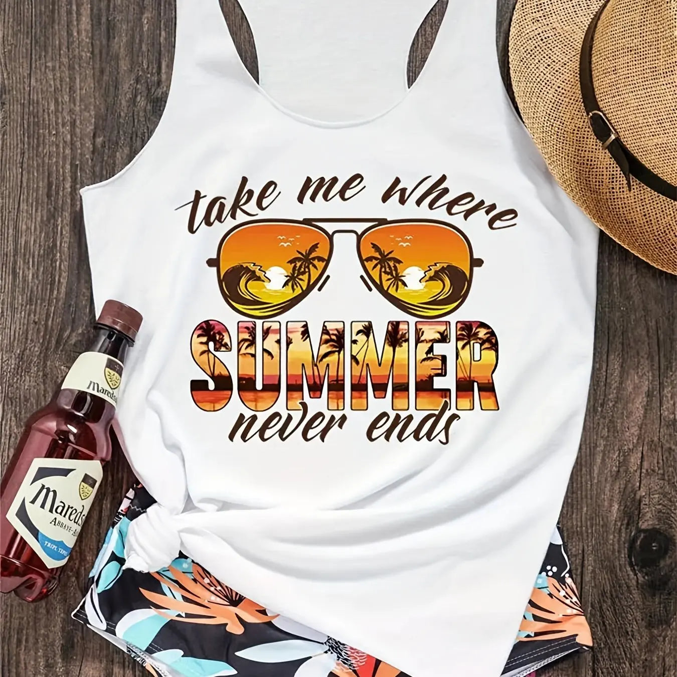 Women's Sexy Tops tshirt black Sleeveless Loose Vest Holiday Style Hawaiian Top Summer White