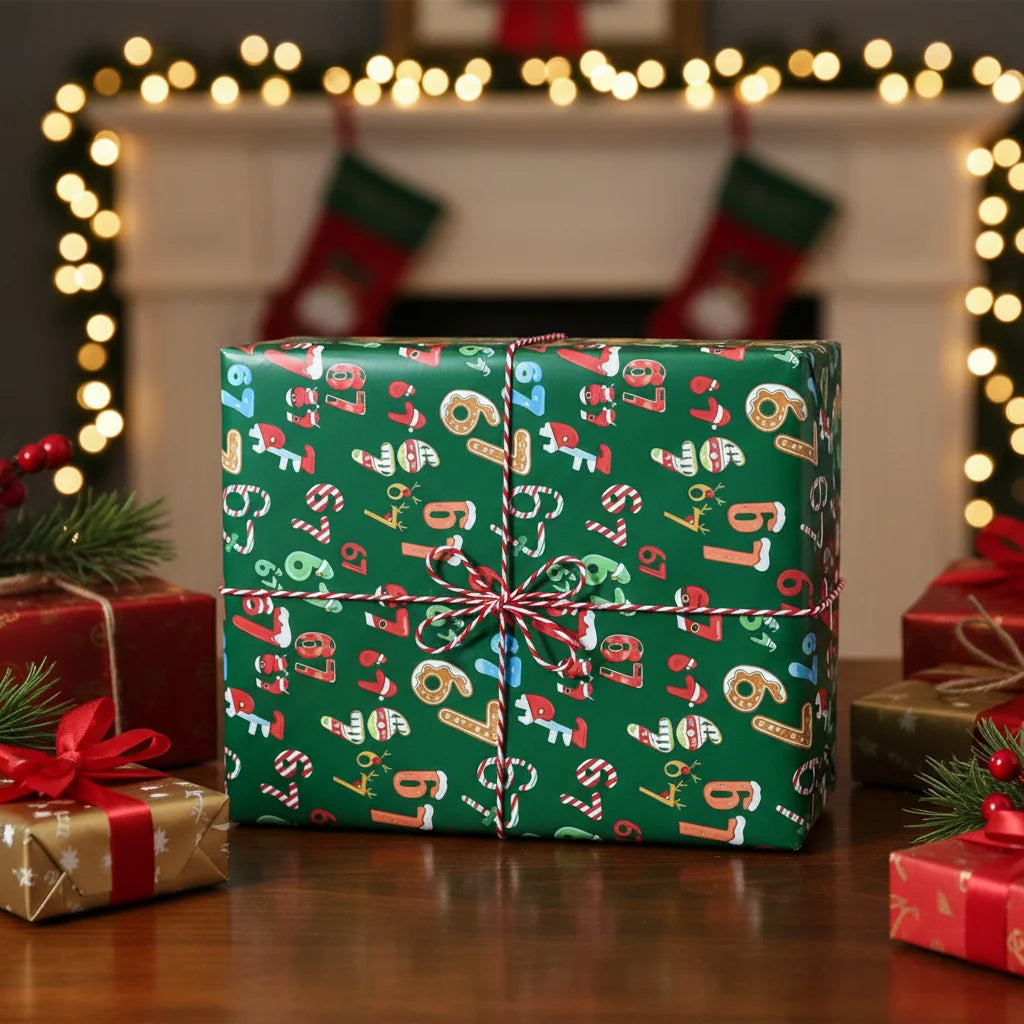 Christmas Gift Wrap Paper 90cm Long Roll Width Fun Holiday Party Creative Present Wrapping Paper For Family Office Party Gift