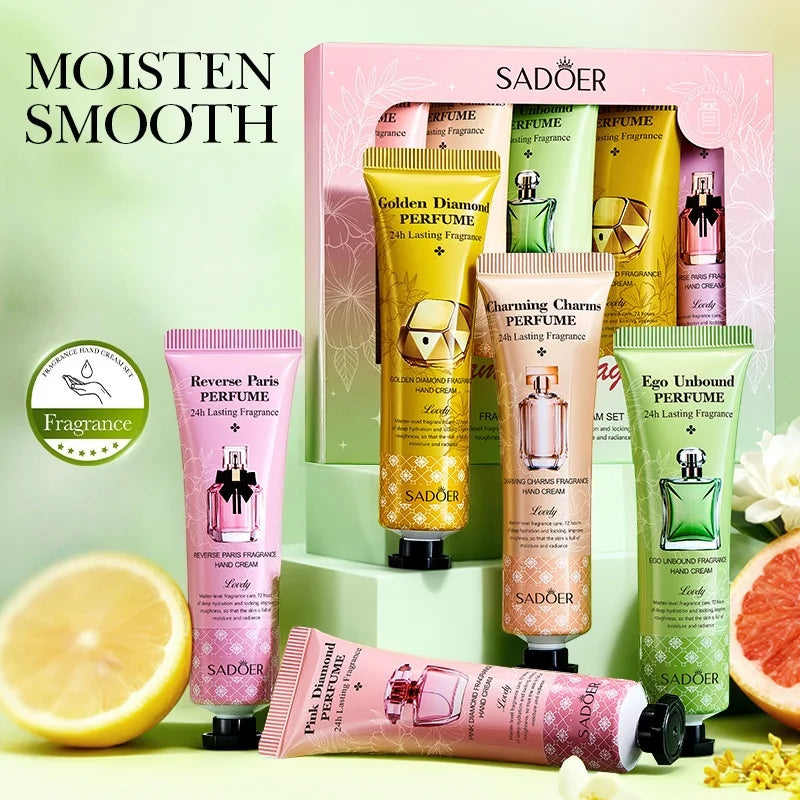 5-Piece Hand Cream Set, Five Styles to Choose from (Golden Diamond Fragrance Hand Cream 30g, Charming Charm Fragrance Hand Cream 30g, Unbounded Fragrance Hand Cream 30g, Paris Reverse Fragrance Hand Cream 30g, Pink Diamond Fr
