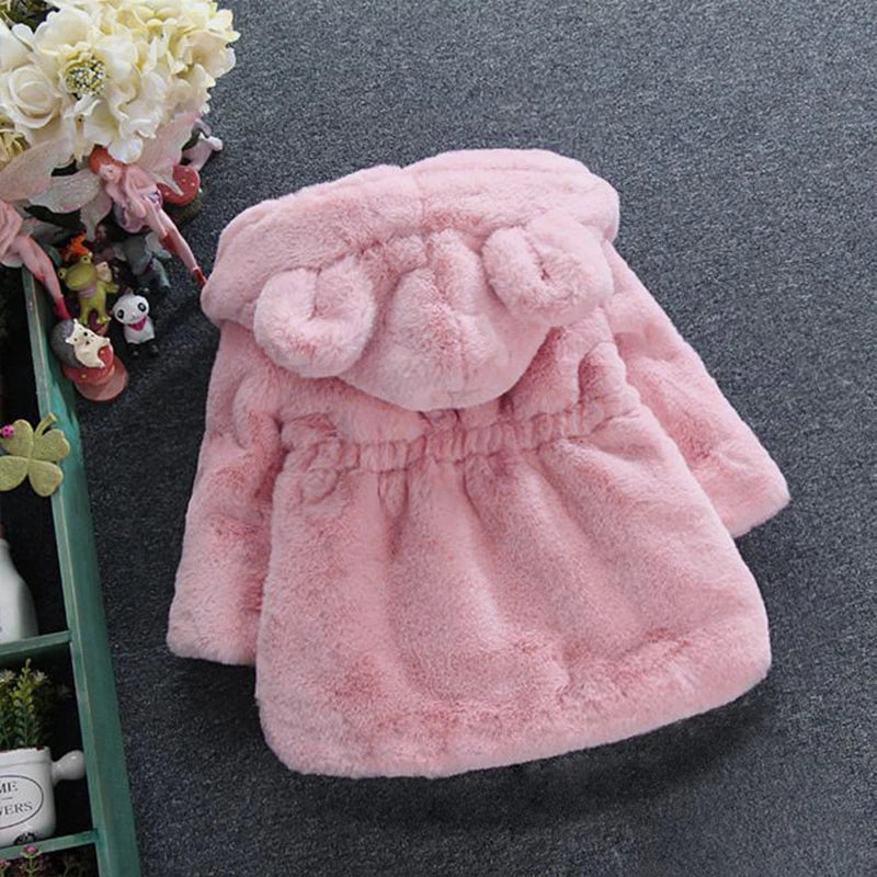 Girls Faux Fur Hooded Parka - Thick Warm Winter Coat for Toddlers - photo 3