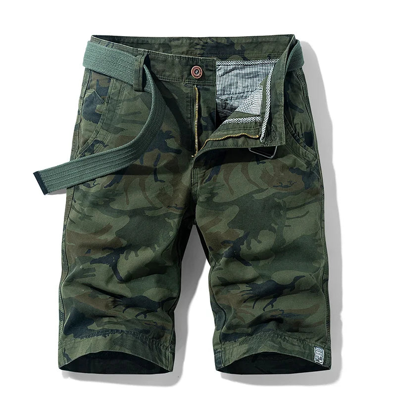 Men's Cargo Camouflage Shorts — Cotton Multi-Pocket Casual Beach Shorts