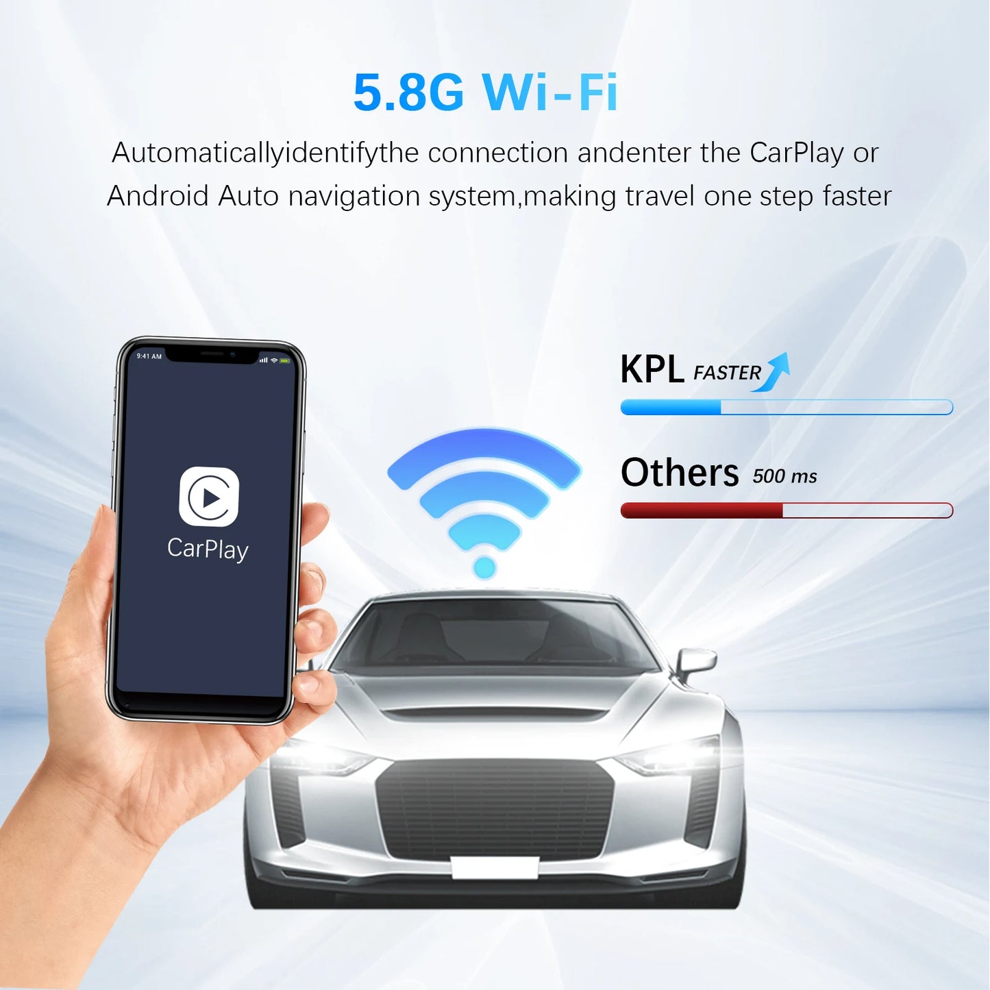 Ezonetronics Portable 2-in-1 Wireless CarPlay & Android Auto Adapter — for Wired-CarPlay Cars