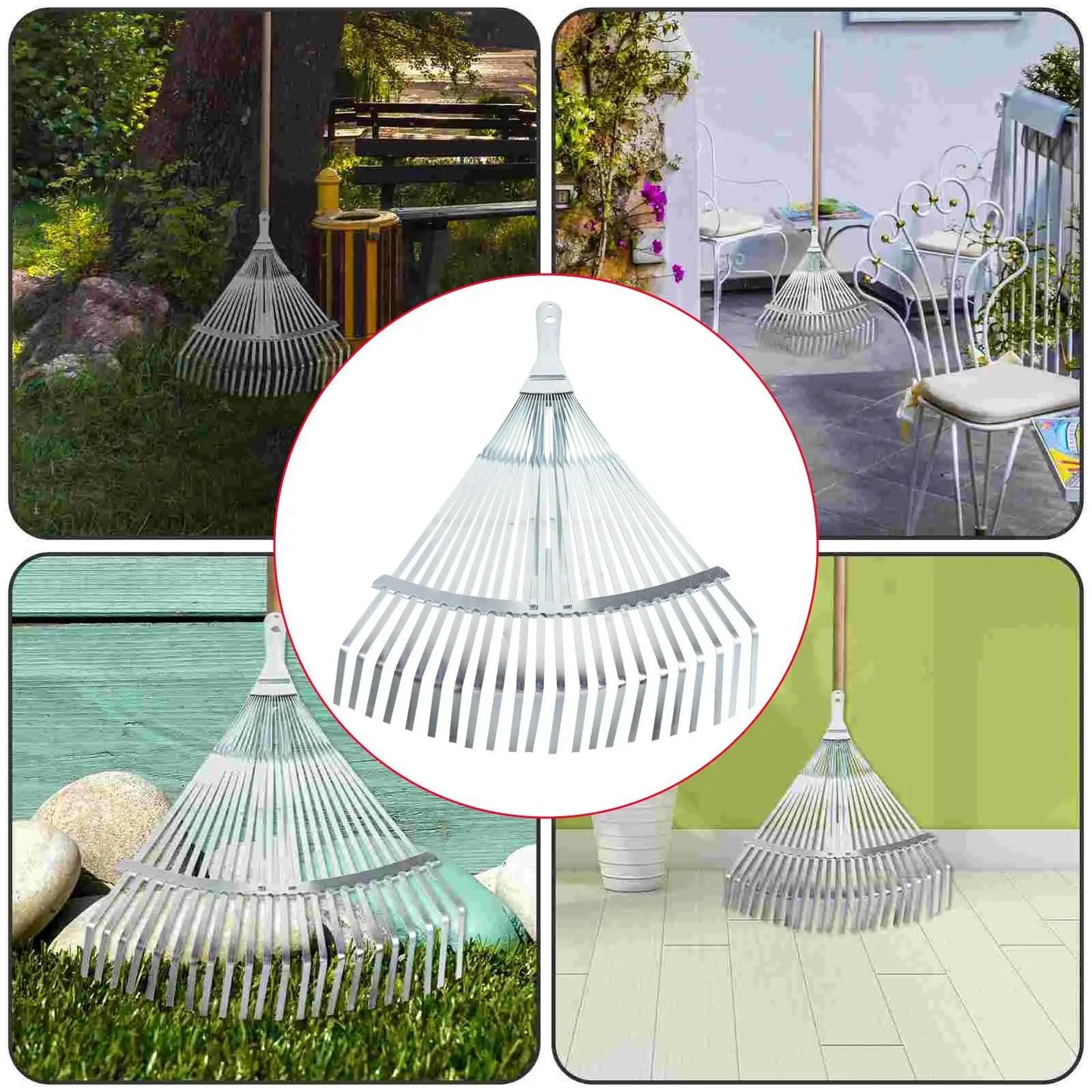 Telescopic Garden Leaf Rake – Adjustable Extendable Metal Rake for Leaves & Lawn Cleaning