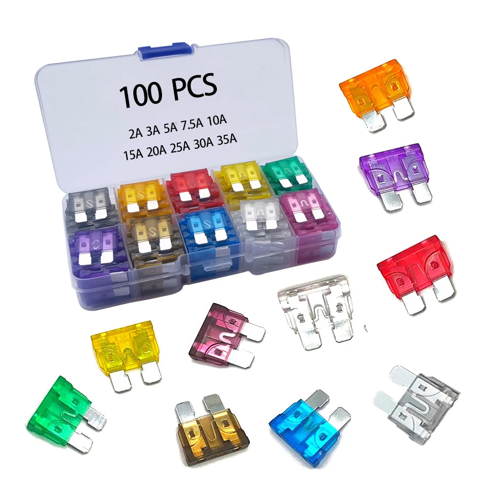 Standard Blade Fuse Assortment Kit - 2A to 35A Varieties
