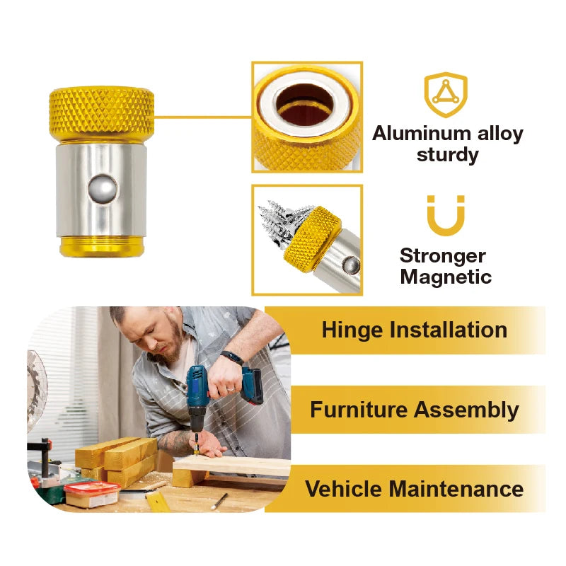 Universal 1/4 Inch Magnetic Screwdriver Head Bit Holder Color metal Magnetizer Steel Sleeve Power Tool Position Ring Accessory