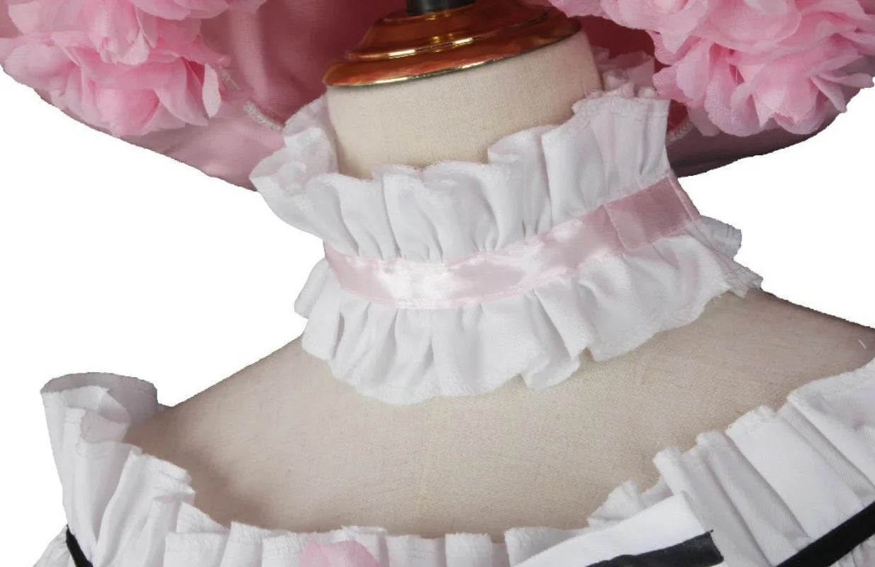 Anime Black Butler Ciel Phantomhive Young Master Cosplay Pink Robin Uniform Lolita Suit Wig Sleeveless Lace Maid Cut Dress