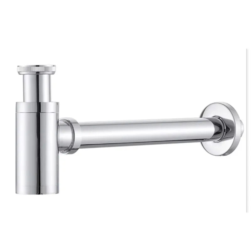 Wash Basin Bottle Plumbing P-Trap Bathroom Sink Siphon Drain Sewer Pipe Kit Luxury Matt Black High Quality Brass Body