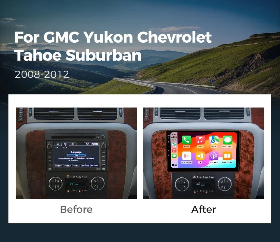 Android 16 Car Radio For GMC Yukon Chevrolet Tahoe Suburban 2008-2012 Carplay Multimedia Video Player Navigation Stereo Wifi+4G