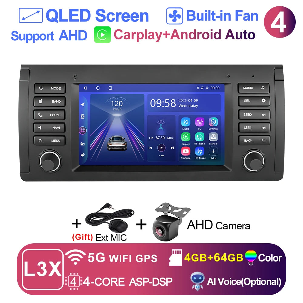 LEHX L6 2din Android14 Auto Carplay Car Radio Multimedia Stereo For BMW E53 5 Series E39 M5 1995-2003 Stereo autoradio gps 2 din