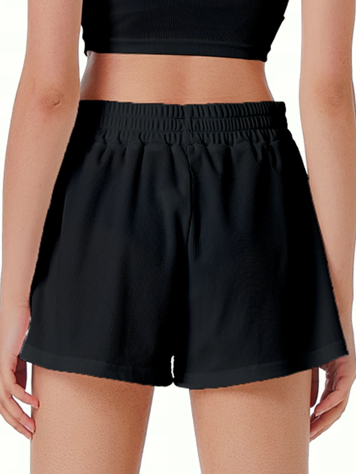 Casual Shorts Women 2026 New Summer Simple Comfortable Elastic Waist Cool Breathable Solid Color Casual Sports Five Quarter Pant