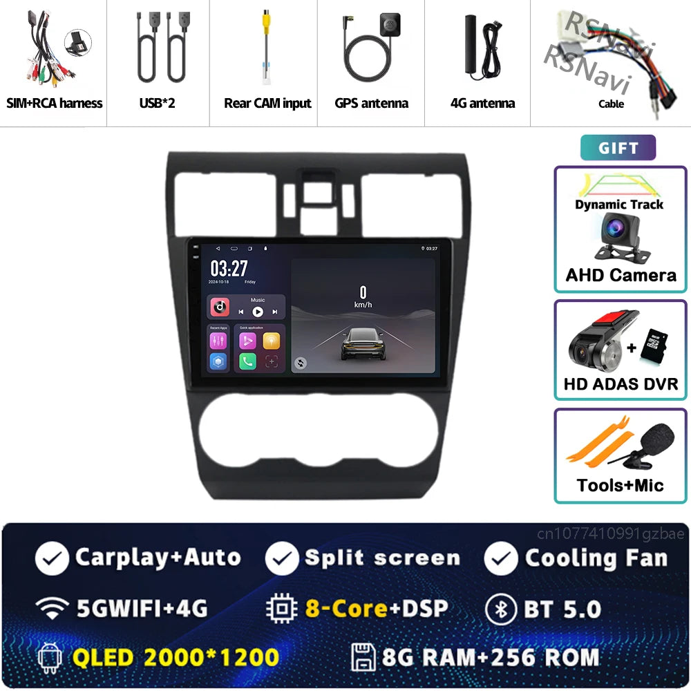 Android 16 For Subaru Forester WRX XV 2012 - 2018 2K QLED Stereo Car Radio Multimedia Video Player GPS 4G CarPlay