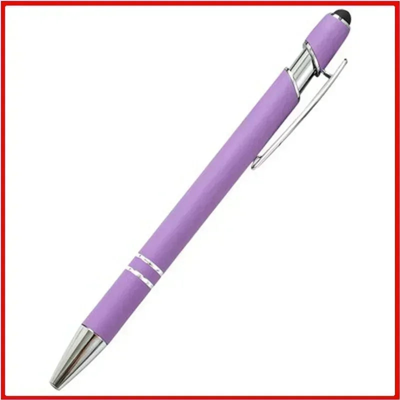 20-200 Pcs Custom Logo Metal Ballpoint Pen Text Engraving Touch Screen Advertising Pen Office School Private Customization Gift