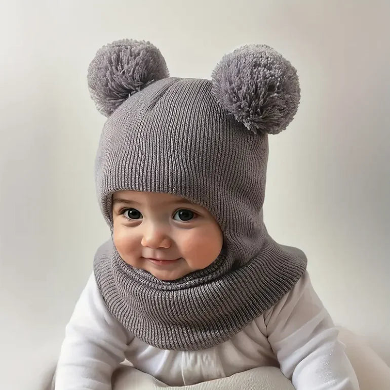 Baby Pom-Pom Knit Beanie - Soft Stretchy Winter Hat 0-3 Years - photo 9