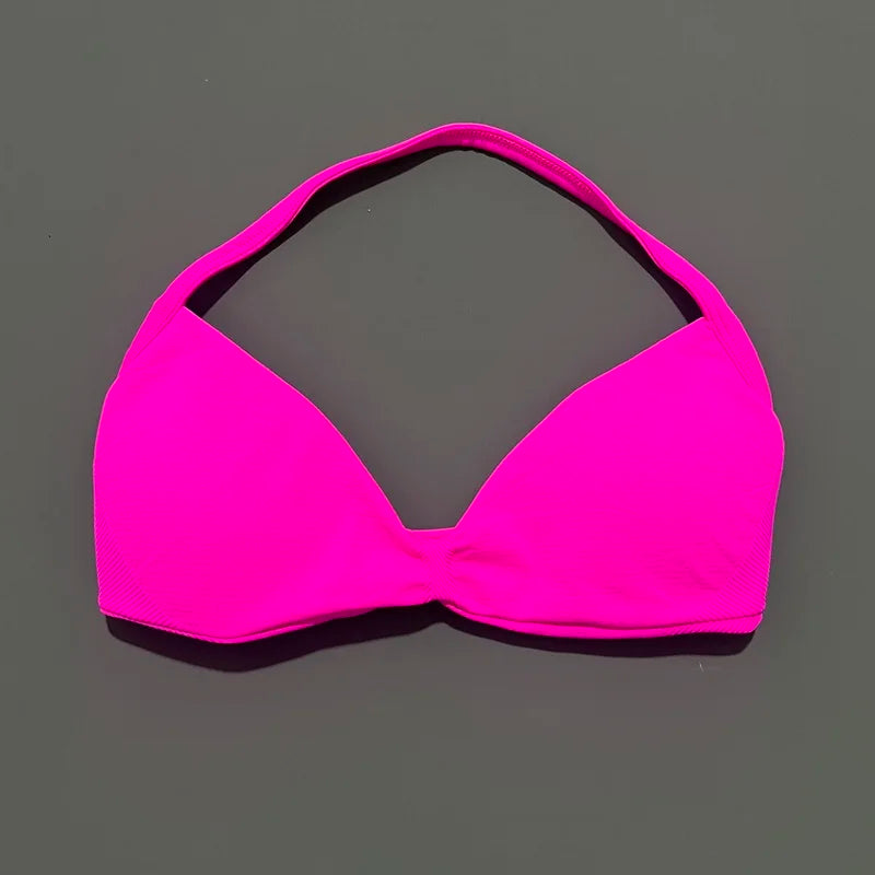 HISTELLO Df Solid Color Impact Strappy Bra Women Seamless Yoga Underwear Fitness Workout Halter Top Running Gym Sports Bra