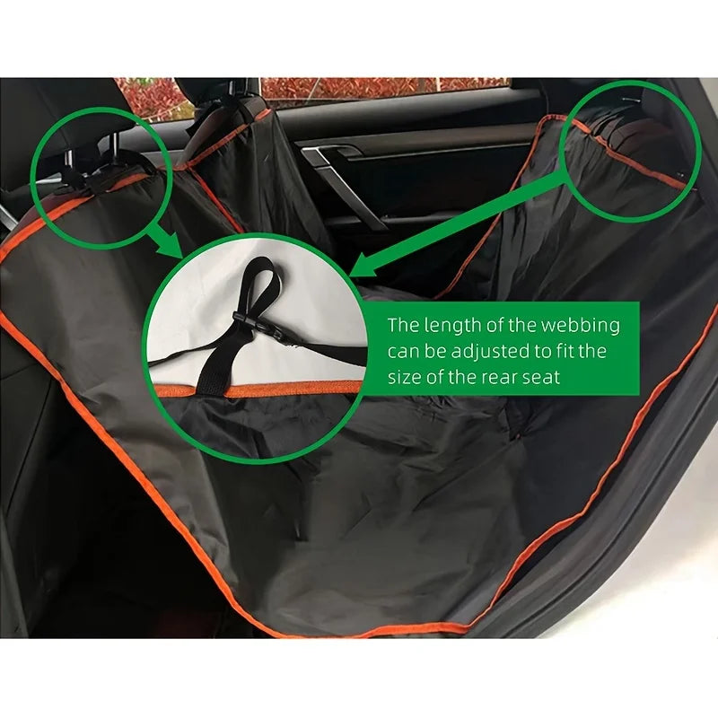 Foldable Waterproof Pet Car Seat Cover with Safety Straps – photo 5