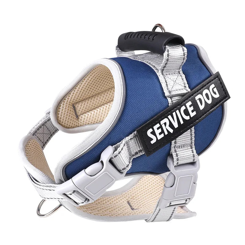 Service Dog Chest Harness No Pull Dog Hook Suitable Large Dog Vest Style Walking Rope Control Dog Strap Accessories Prevent Loss