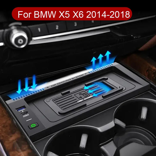 Car Wireless Phone Charger 15W, Compatible with BMW X5 F15 & X6 F16