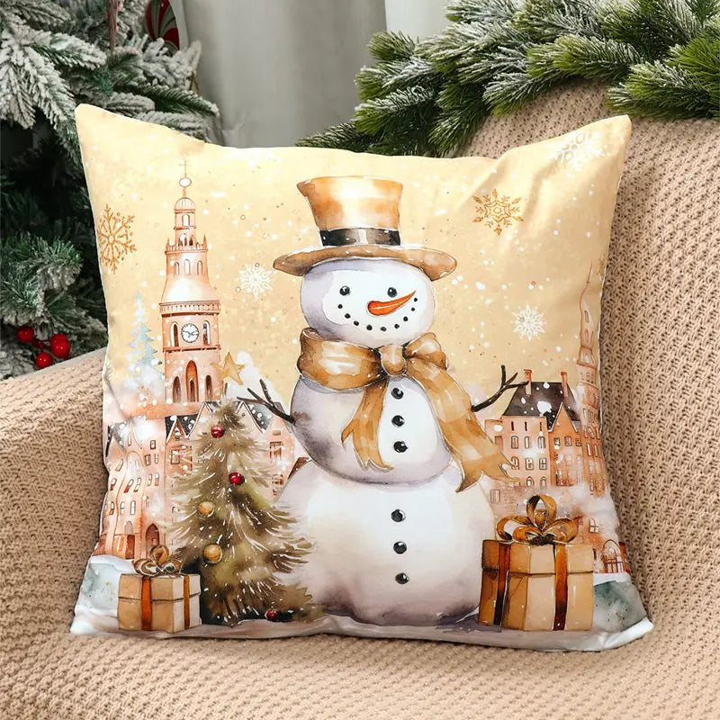4pcs Merry Christmas Cushion Cover Home Decorations 2026 Christmas Ornament Pillow Case Xmas Navidad Gifts New Year Gifts 2026