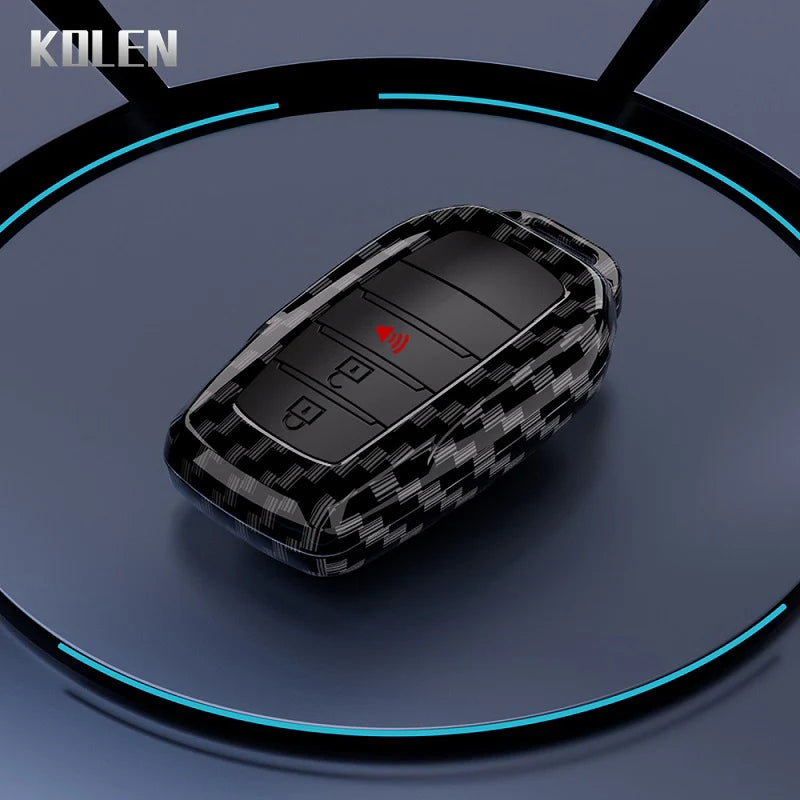 ABS Carbon Fiber Car Flip Key Case Cover For Toyota Sienna Rav4 Crown Hilux Fortuner Camry Land Cruiser Prado Venza Accessories