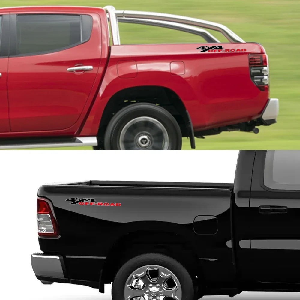 2Pcs 4X4 Off Road Stickers Car Graphics Decor Decal For Ford F150 Chevrolet Silverado GMC Sierra Dodge Ram Isuzu Dmax Pickup