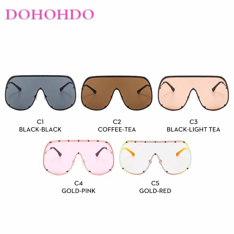 Oversized Rimless Shield Sunglasses for Women — Y2K UV400