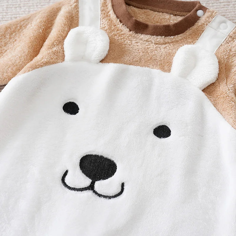 Baby Cartoon Flannel Jumpsuit - Thick Warm Winter Onesie - photo 4