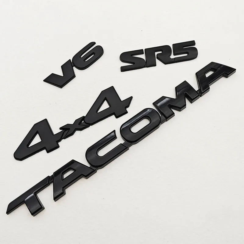 3D Car Sticker Logo V6 4X4 SR5 TACOMA Trunk Badge Door Waier Line C-Pillar Emblem Decals For Toyota TACOMA N170 N260 N300 N400