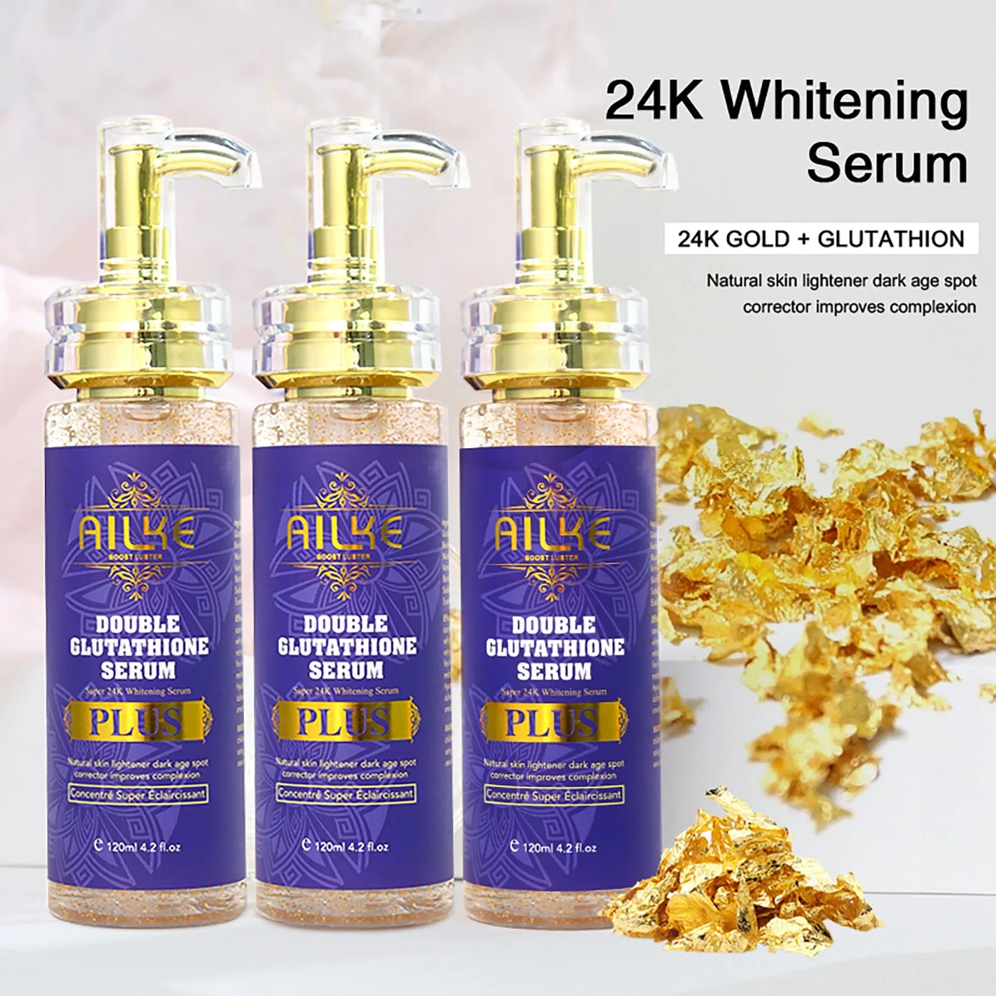 AILKE Skin Lightening Serum for Face and Body, with Double Glutathione, Day And Night Brightening Serum, Support Private Label