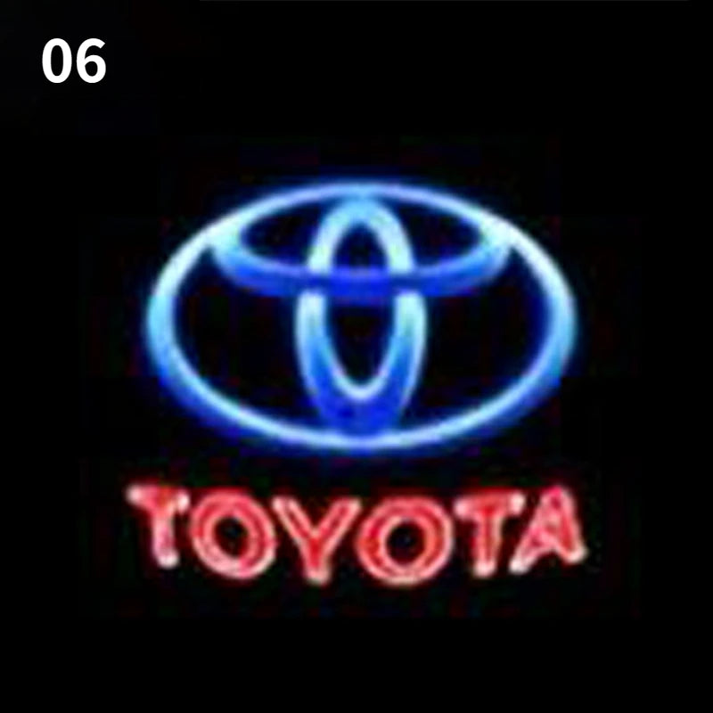 2PCS Car LED Welcome Lamp with Toyota Logo Door Ghost Shadow Light Laser Projector for Toyota PRADO Camry Corolla Rav4 Prius