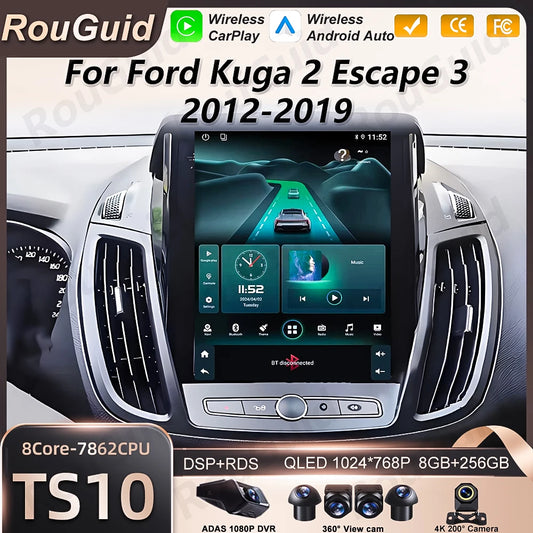 Car Stereo with Apple CarPlay & Android Auto, Compatible with Ford C-MAX, Kuga 2 & Escape 3