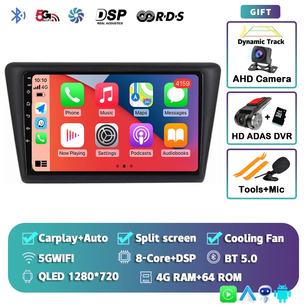 Android 16 Carplay Car Radio For VW Skoda Rapid 2013 2014 2015 2016 2017 2018 2019 Seat Toledo 2015 - 2018 GPS Multimedia Stereo