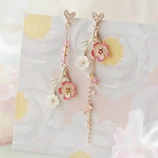 Purple Butterfly Tassel Earrings – Crystal Drop Jewelry