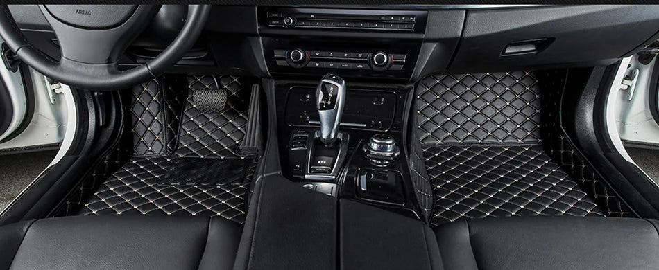 Custom-Fit Leather Car Floor Mats for Ford F-150 2009–2023 (Full Set)
