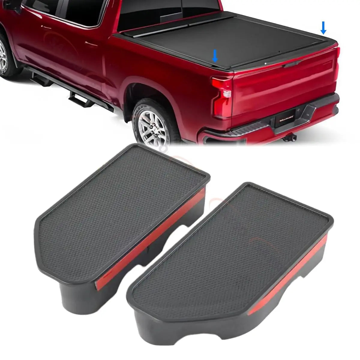 1 Pair Car Pocket Covers Truck Bed Rail Stake Holes Caps For Chevy Silverado GMC Sierra 1500 2500HD 3500HD 2019-2023 Accessories