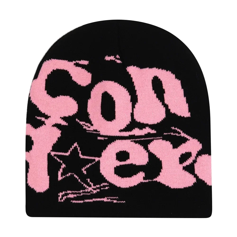 Y2K Letter Knit Beanie, Warm Ski Hat