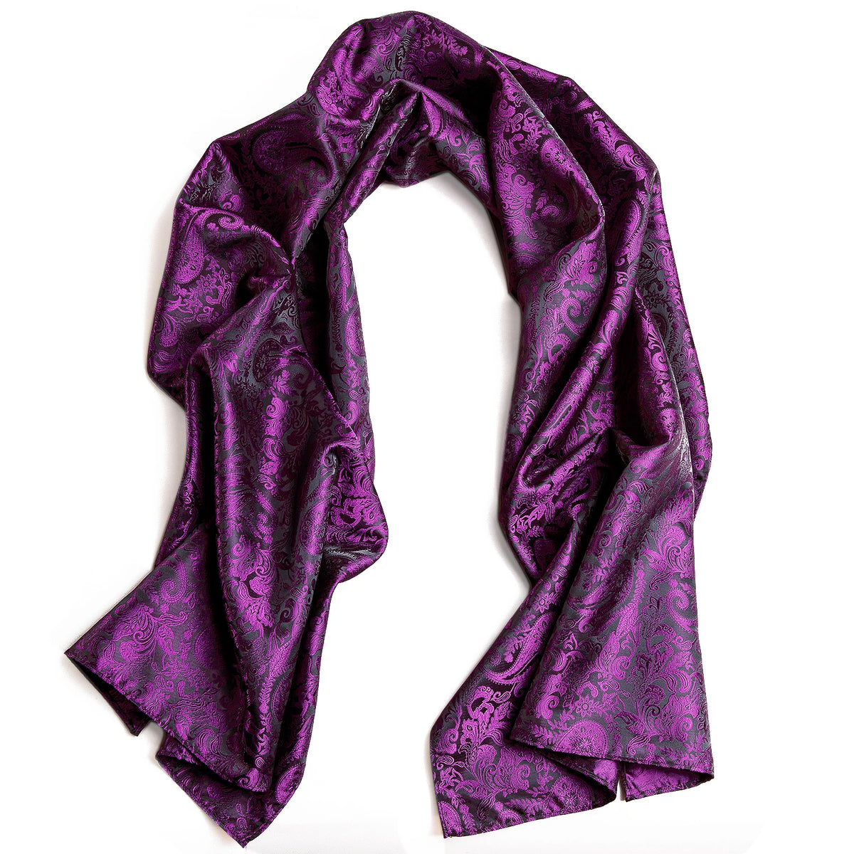 Men's Purple Paisley Long Scarf - 160cm Winter Wrap - photo 3