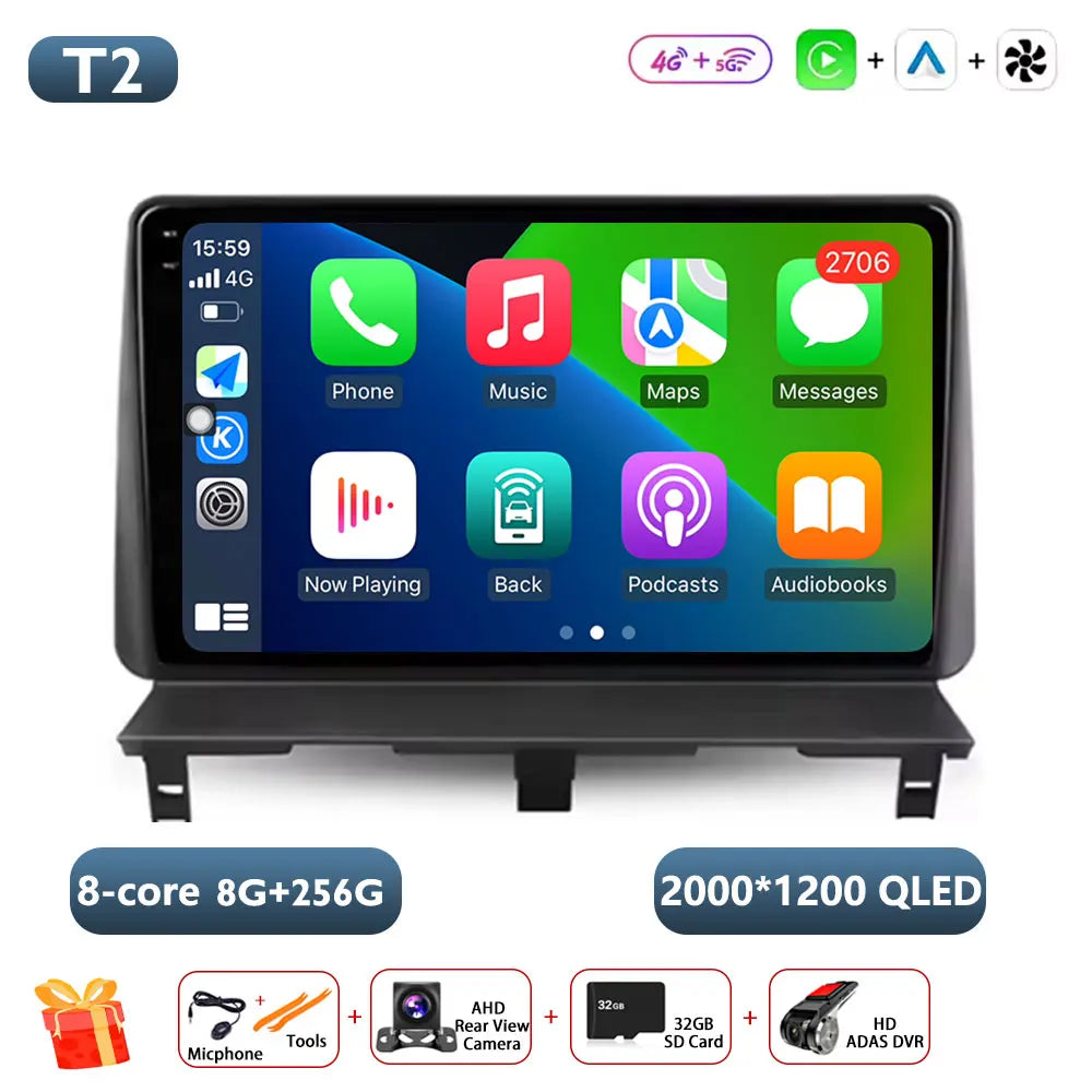 Car Stereo with Apple CarPlay & Android Auto, Compatible with Peugeot Partner 1 (2002-2008)