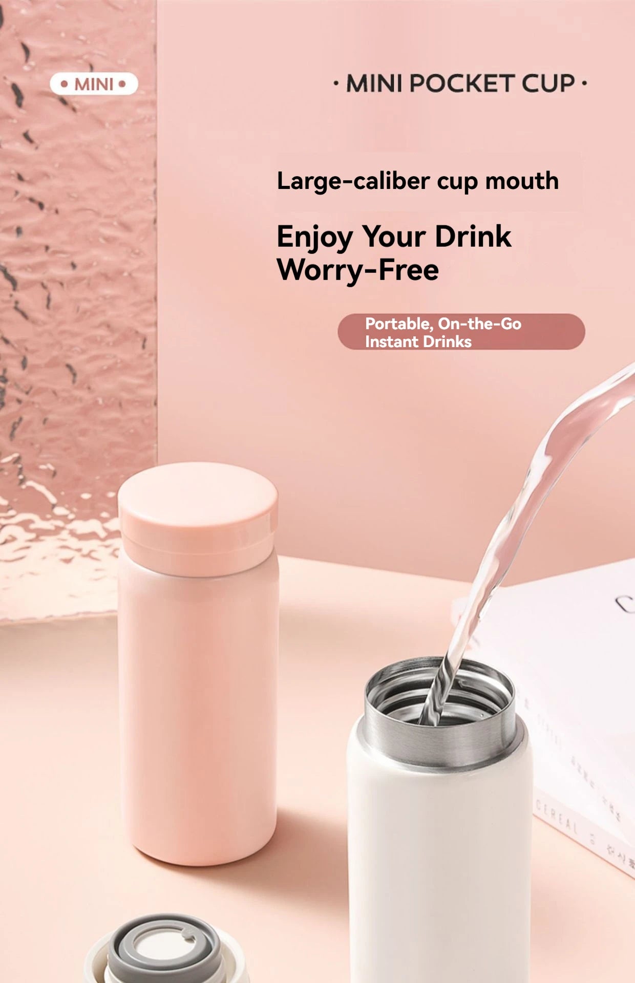 200ML/300ML Stainless Steel Pocket Cup Mini Thermos Cup Travel Thermal Coffee Mug Small Capacity Vacuum Flask Water Bottle